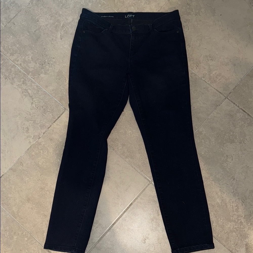 LOFT Dark Blue Modern Skinny Jeans Size 10
